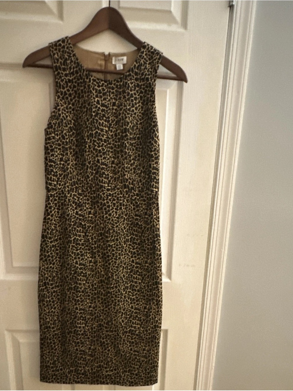 Sleeveless Leopard Print Sheath Dress - Brown/Black